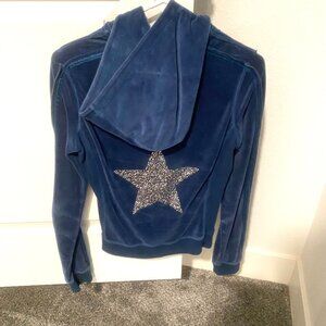 Y2k blue bedazzled star sweater